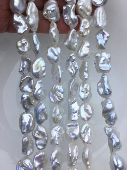 AA+ 11-13mm White long keshi Freshwater Pearl,ZS-200-92