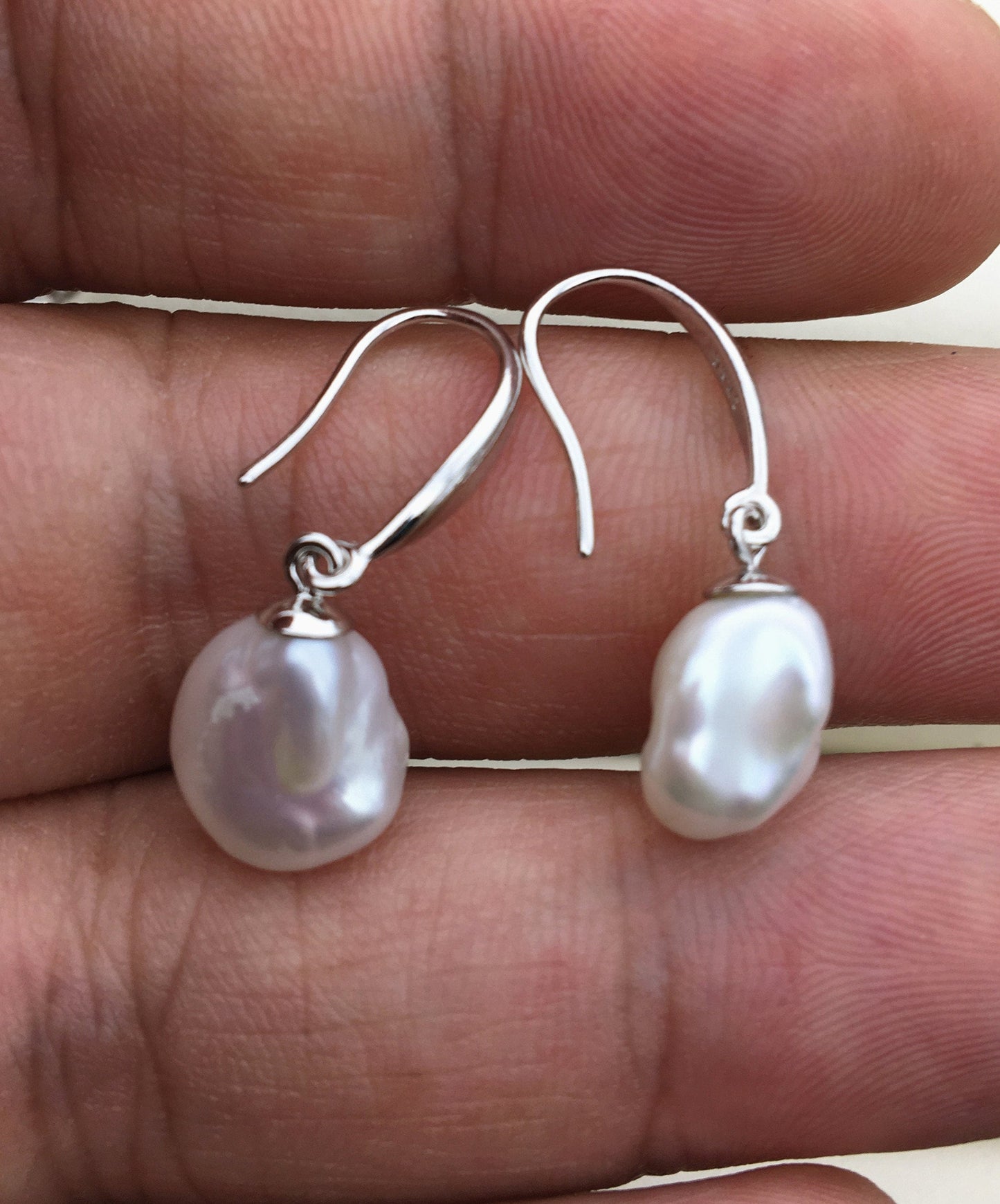 High Luster!AAA 10-11mm white Natural keshi Freshwater Pearl Dangle Earrings,Earrings for Women Girls,SE3-164
