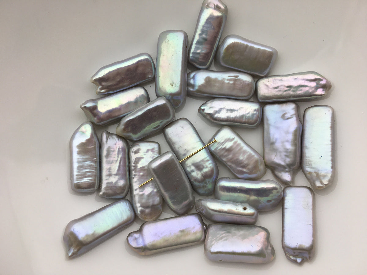 10pcs AAA 8-9mm Gray Rectangle Shape Freshwater Pearl,ZS-103-4