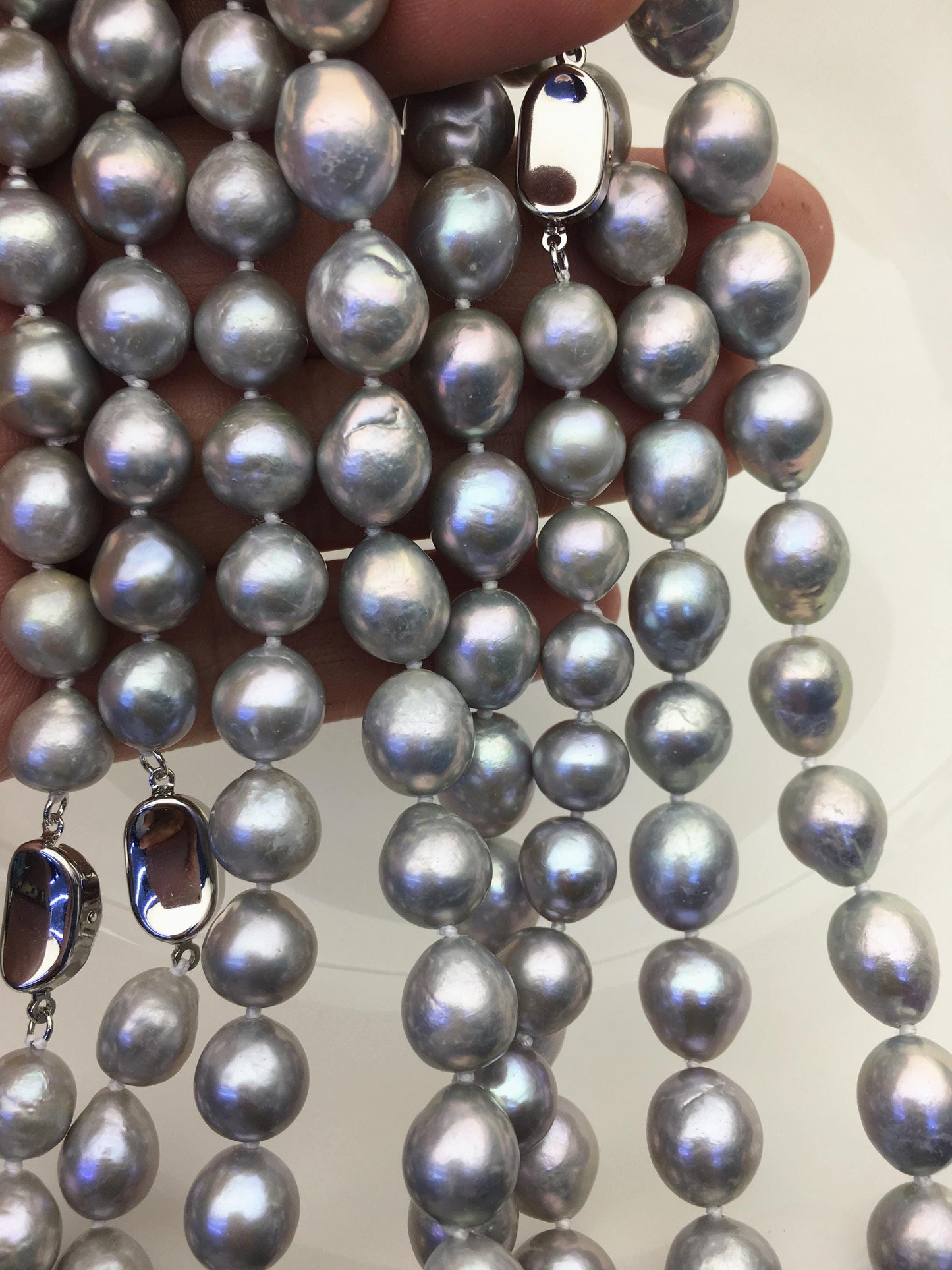 17.5 inches AA 9-11mm Gray Drop Edison Freshwater Pearl necklace,Genuine Fresh Water Pearl,NPN1-T30-16