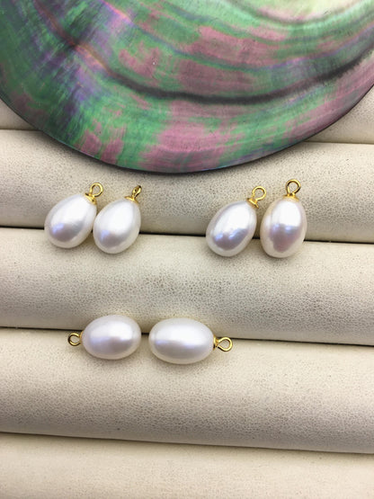AAA 8.5-9x11.5-12.5mm white long rice pearl dangle earrings,S925 Sterling Sliver pearl earrings,pearl for women,SE3-T6