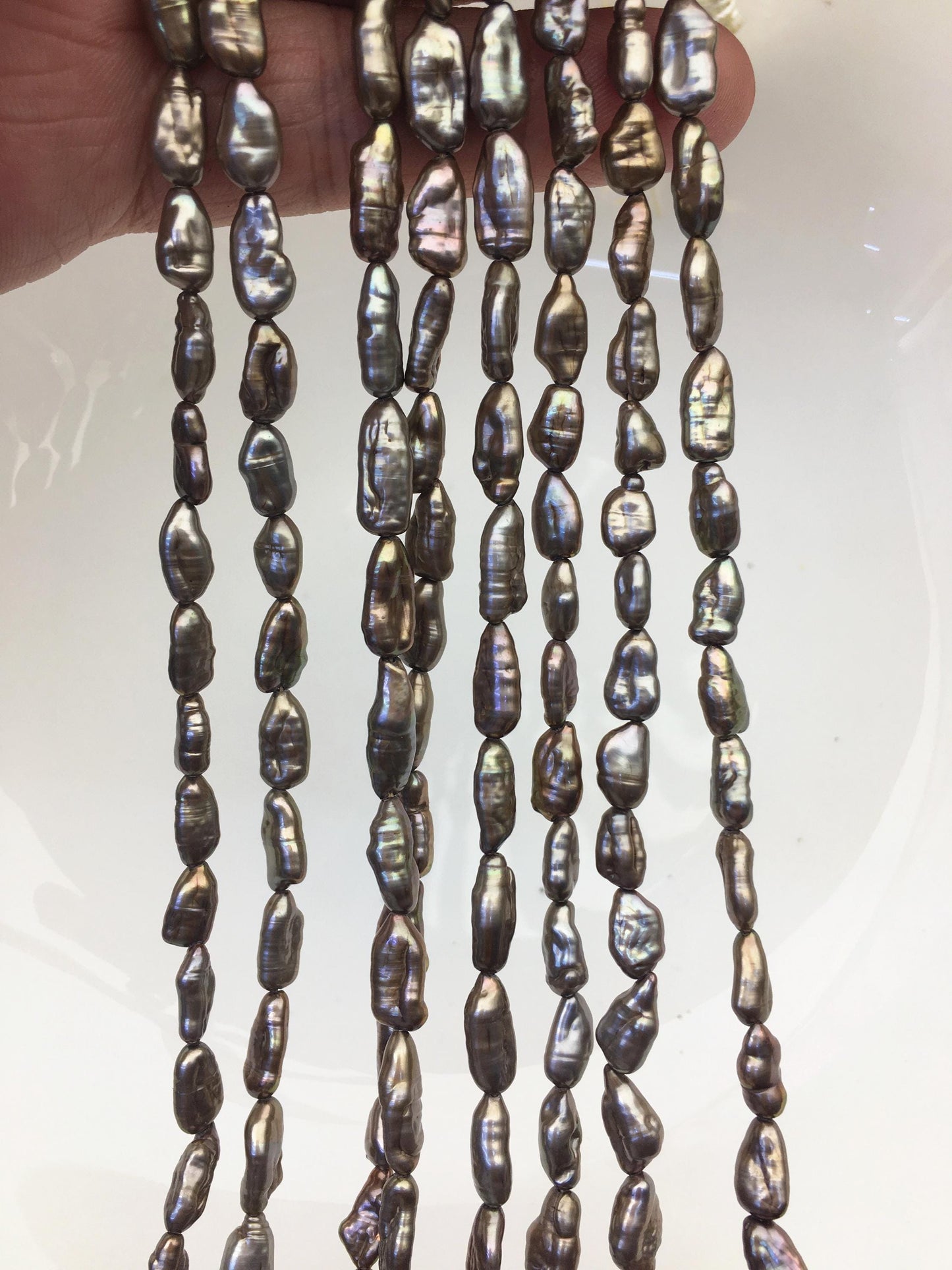 AA+ 5-6mm light brown toothpick Biwa Pearl Necklace,Genuine Fresh Water Pearl,Wedding Necklace,Mothers Day,ZS-80-10-18