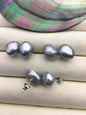 1 pair AAA 11mm Gray Nugget baroque stud earrings - Freshwater Pearls earrings - SE3-T17