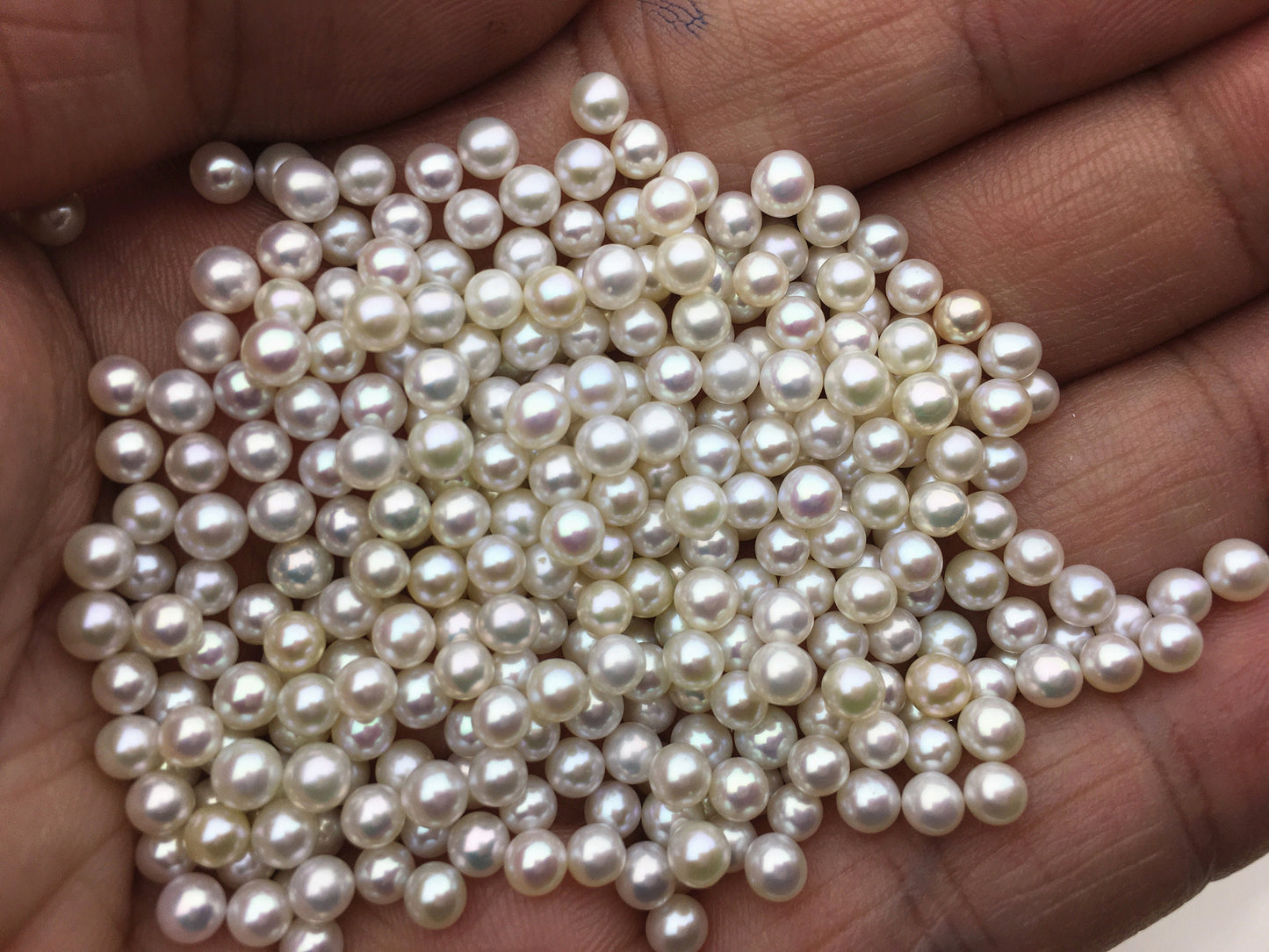 10pcs AAA 3.5-4mm white round seed freshwater pearls,half hole,through hole,Birthday, Anniversary for earrings,for pearl ring,RP3-3A-2