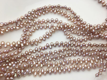 AAA 4-4.5mm purple rice freshwater pearls,Cultured white rice freshwater pearls beads strand,Valentine's Day gift,LR4-3A-46