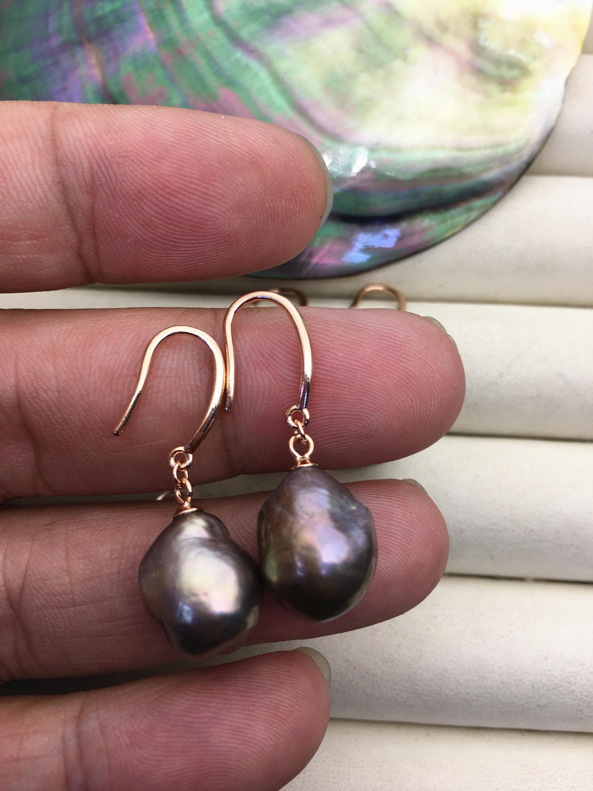 AAA 11-13mm natural rianbow drop edison pearl dangle earrings,rose gold S925 Sterling Sliver earrings,wedding pearl earrings,SE3-T9-2