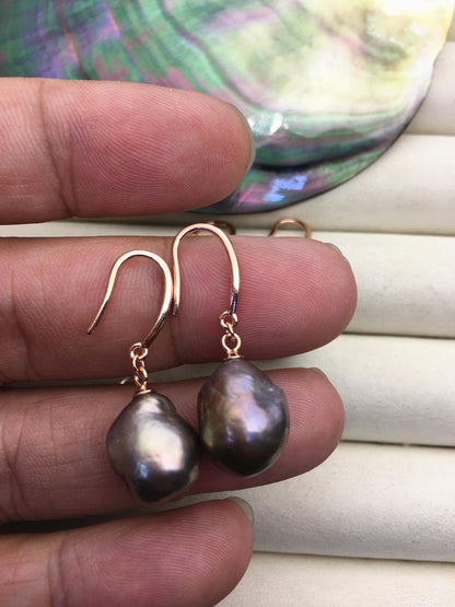 AAA 11-13mm natural rianbow drop edison pearl dangle earrings,rose gold S925 Sterling Sliver earrings,wedding pearl earrings,SE3-T9-2