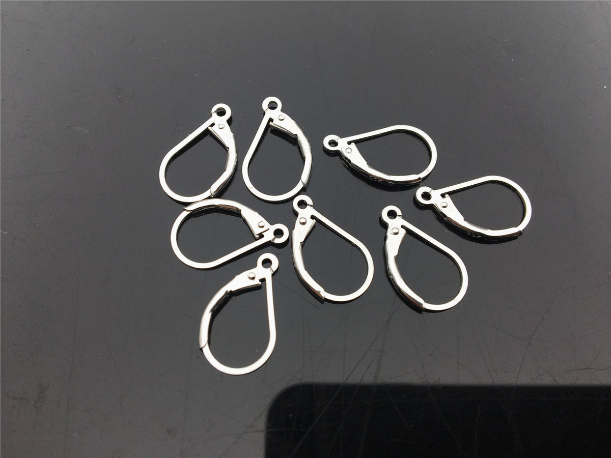 925 sterling silver ear hook with loop, leverback earrings hooks, Euro earwires, hooks findings , DIY earrings jewelry,ASL-ER-011