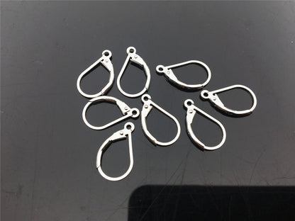 925 sterling silver ear hook with loop, leverback earrings hooks, Euro earwires, hooks findings , DIY earrings jewelry,ASL-ER-011
