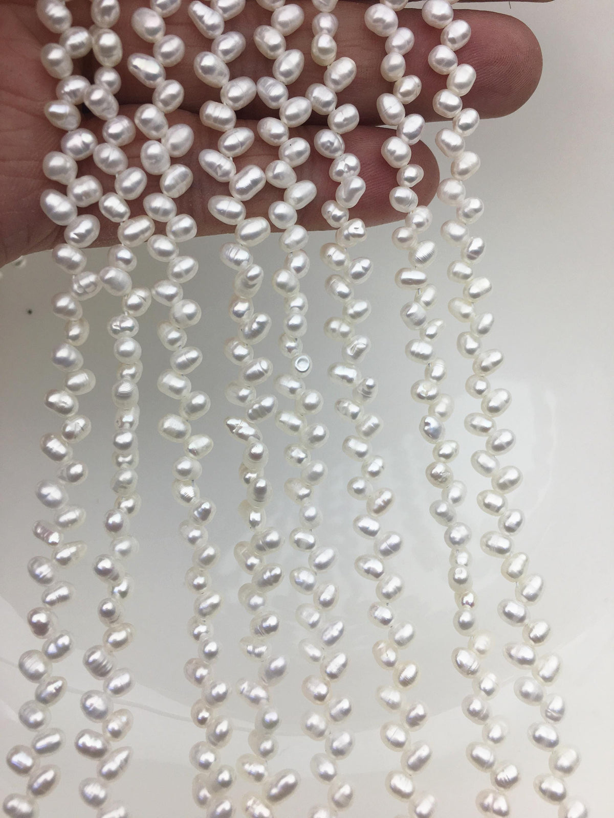 AA+ 4-4.5mm white rice pearls,full strand,oval loose pearl beads,diy pearl,genuine pearl,Cultured pearl,diy pearl beads,LR4-T4