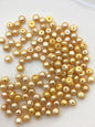 30pcs AA+ 6-7mm deep yellow Button Round pearls,0.9mm half hole,BTN6-T10