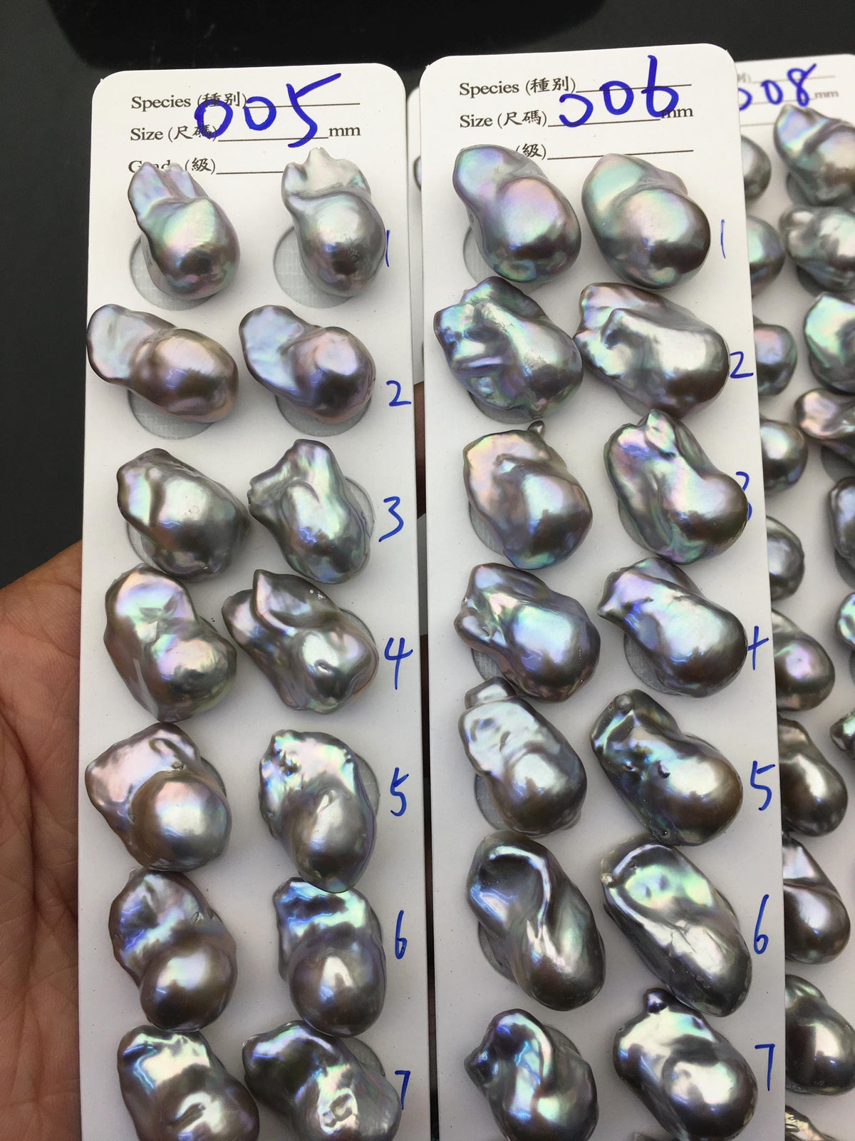 1 pair AAA 12-16x18-25mm Gray Flame ball Pearl Pairs - half hole - large Baroque freshwater pearl pairs,FL15-3A-8-62