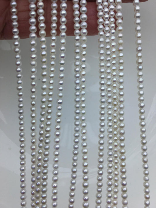AA+ 3-3.5mm white near round freshwater pearls,CR3-2A-5