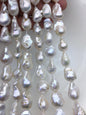 15.5'' A+ 13-17mm white flame ball pearl,FL15-2A-5-85