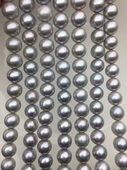AAA- 9-11mm gray round freshwater pearls,Birthday,Graduation, mother day pearl gift,RP10-3A-4