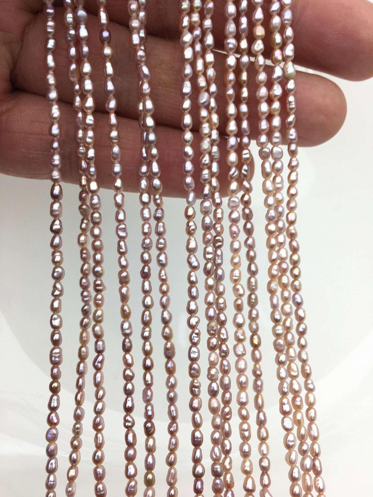 AA+ 2.3-2.5mm purple rice pearls,full strand,oval loose pearl beads,diy pearl,genuine pearl,Cultured pearl,diy pearl beads,LR2-T3