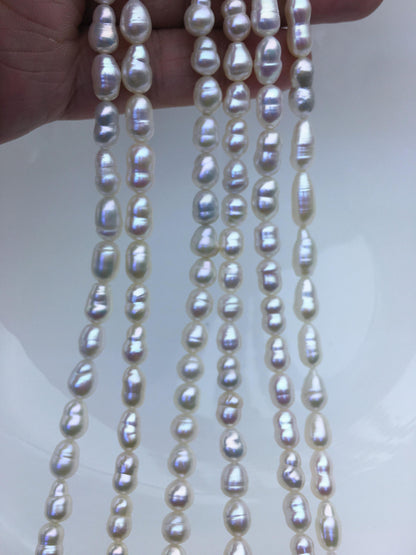 6 strands AA+ 5-7mm white rie Pearl Necklace,ZS-T20