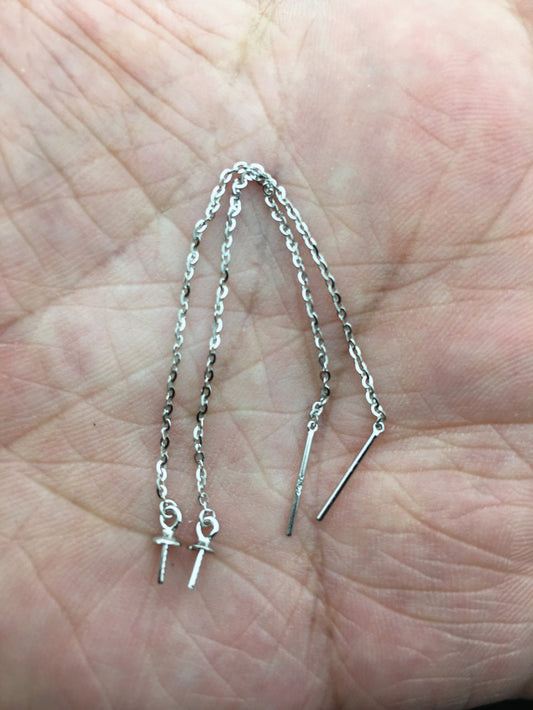 2 pairs 3 inches Tassel S925 Sterling Sliver dangle earrings,DIY,wholesale,ASL-ER-004