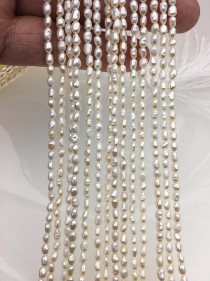 AAA 3-3.5mm Tiny white nugget freshwater pearls,irregular nugget freshwater pearl strand,LM3-3A-3