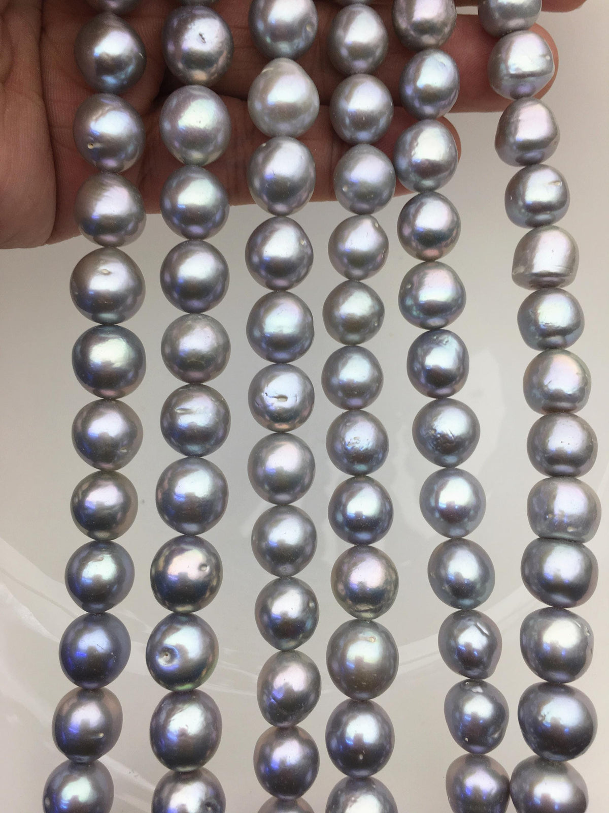 AA+ 10-12mm white oval Edison Freshwater Pearl,ED12-2A-5-4