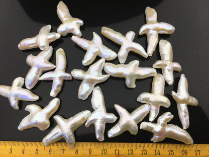 1pc AAA 20-25mm white cross Freshwater Loose pearl,no hole,ZS-100-4
