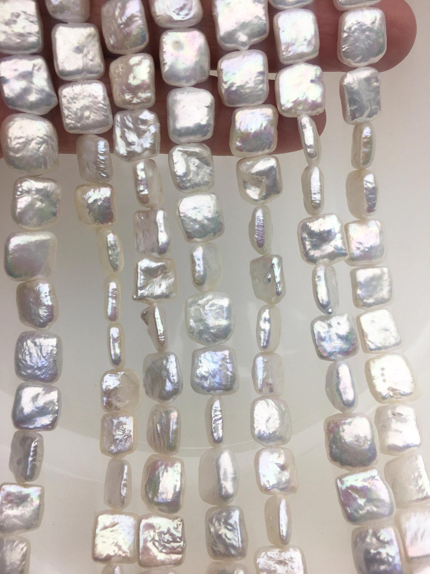 AA+ 9-11mm white square Shape Freshwater Pearl,ZS-113-15