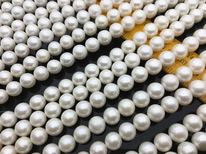 AA+ 8.5-9.5mm white round freshwater pearls,full strand,good luster pearl,RP9-2AY-BDa-1