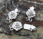 9mm Two Rows 925 sterling silver flower clasp, 2 strand clasp, push-in pearl clasp,necklace clasp,fashion jewelry findings, ASL-CL-012