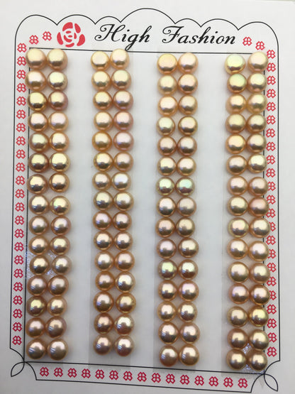 15 pairs AAA 5.5-6mm natural rainbow button round freshwater pearl,WHOLESALE,design for earrings,design for stud earrings,BTN5-T7