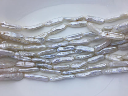 AA 7-10mm white Thick Keshi Biwa Pearl Necklace,ZS-200-120-1