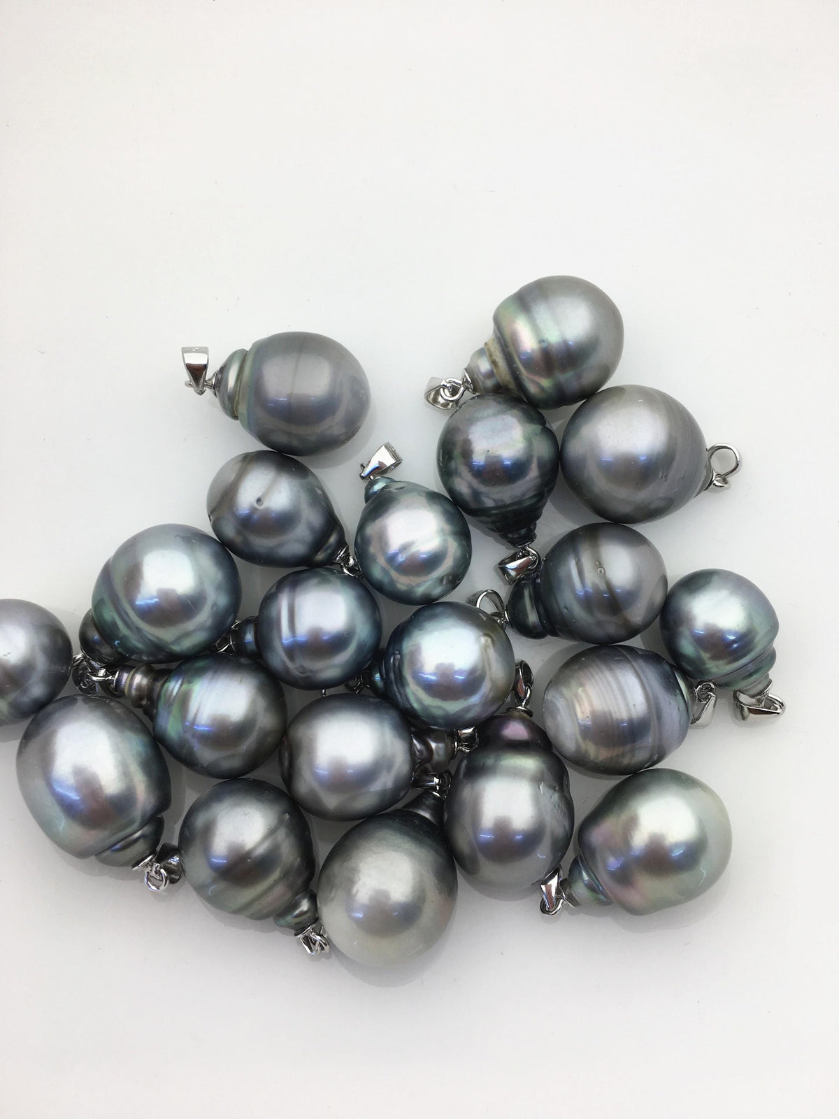 1pc 11-15mm Big Genuine Gray Rice Tahitian Pearl Pendant, natural color sea pearl,pearl necklace - NC1-T50