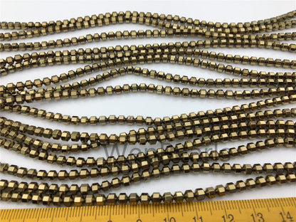 Hematite Brown,faceted hexagon beads,AAA, 102 beads,15.5 inches,G50-OTH4-002-3