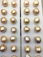 5pairs AAA 12-13mm Natural Orange Rainbow baroque drop edison freshwater pearl Pair,no hole,ED11-3A-2-13