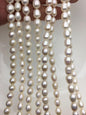 AA+ 6.3-7.2mm*7-10mm white oval rice freshwater pearls,LR7-2A-5