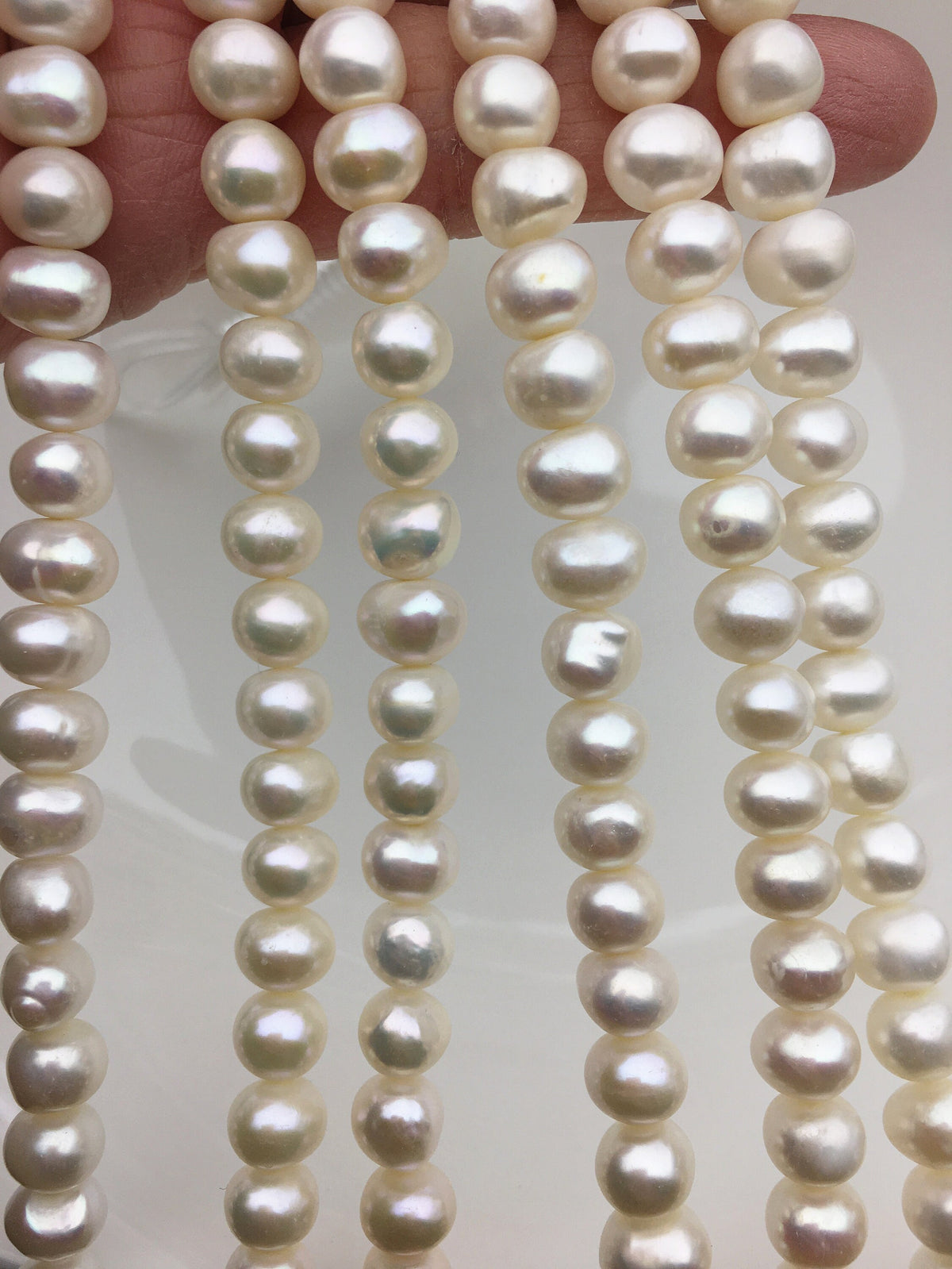 AA+ 7.5-8.3mm white baroque button potato freshwater pearls,8mm Rondelle pearl Beads,SM8-2A-4