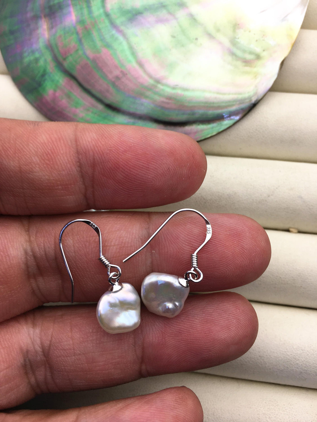AA+ 10-11mm white Natural keshi Pearl Dangle Earrings,Earrings for Women Girls,SE3-T22