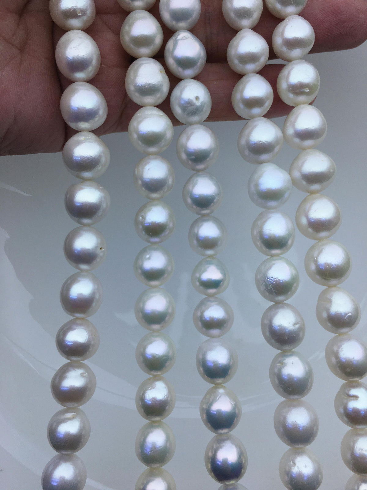 AA+ 11-13mm white big oval Edison Freshwater Pearl,ED12-2A-5-19