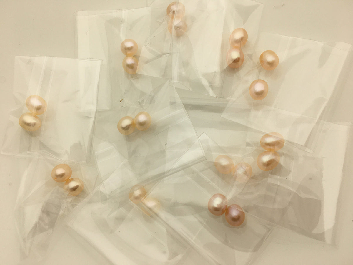2 pairs AAA 6.3-7mm white/pink/purple rice freshwater pearl pairs,tear drop pearl earrings,dangle pearl earrings,LR6-3A-8