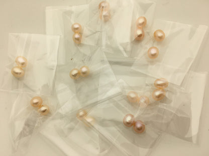 2 pairs AAA 6.3-7mm white/pink/purple rice freshwater pearl pairs,tear drop pearl earrings,dangle pearl earrings,LR6-3A-8