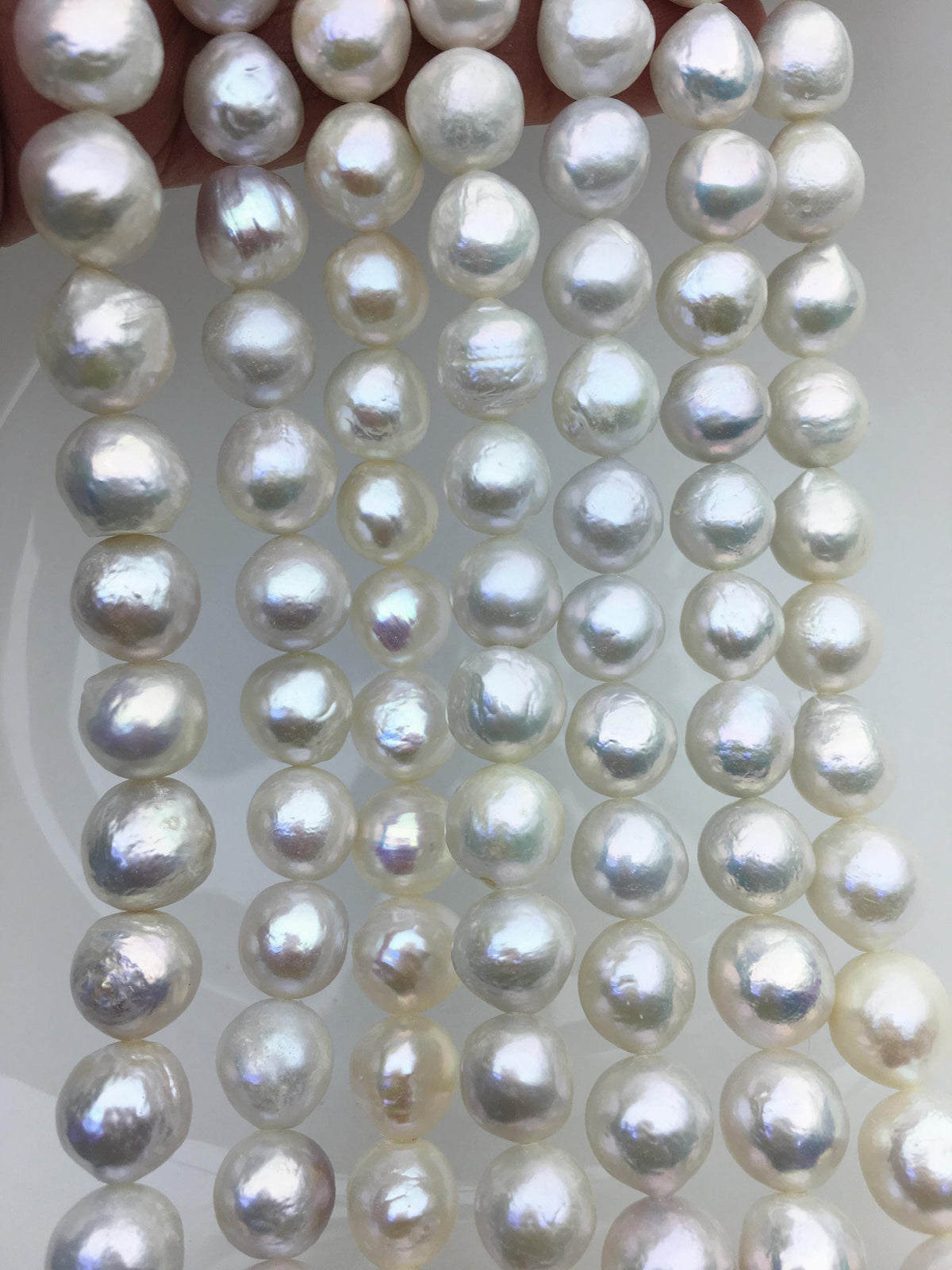 AA+ 9.5-12mm white baroque near round Edison Freshwater Pearl,ED12-2A-5-29