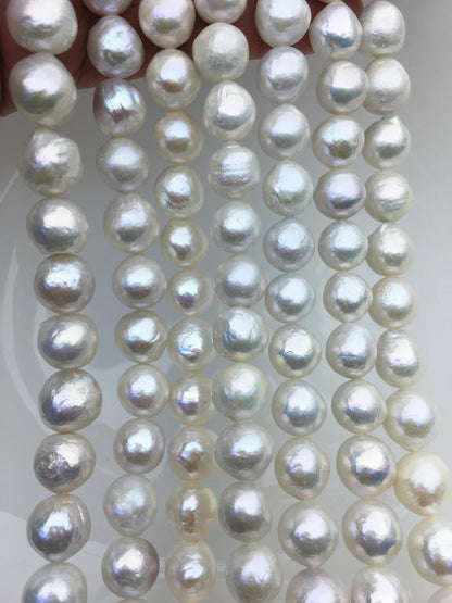 AA+ 9.5-12mm white baroque near round Edison Freshwater Pearl,ED12-2A-5-29