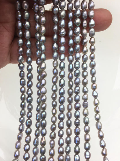 AAA 4.5-5mm Tiny gray nugget freshwater pearls,irregular nugget freshwater pearl strand,LM4-3A-20