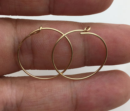 1 pair 0.76x20mm 14k goldfilled ear hook with loop,hooks findings , DIY earrings jewelry,AGF-ER-005