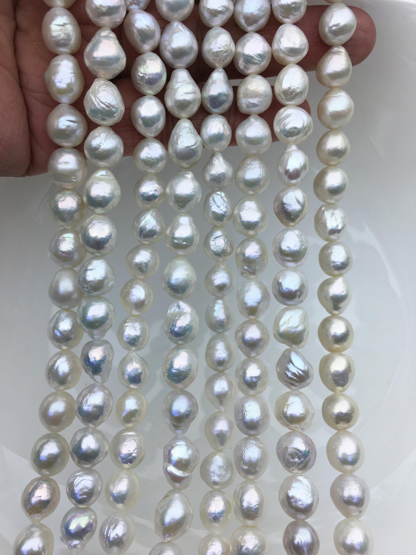 AA+ 8-10mm white baroque drop Edison Freshwater Pearl,ED10-2A-2-43