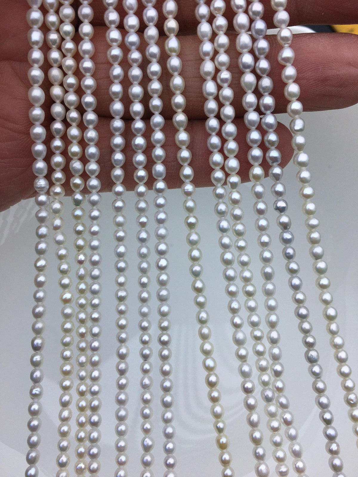 AAA 3-3.5x3.5-4mm white oval pearls,full strand,oval loose pearl beads,diy pearl,genuine pearl,Cultured pearl,diy pearl beads,LR3-3A-31