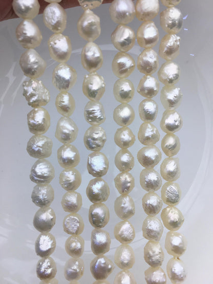 1 strand AAA 8-10mm natural white thorn freshwater pearl,LM9-T2
