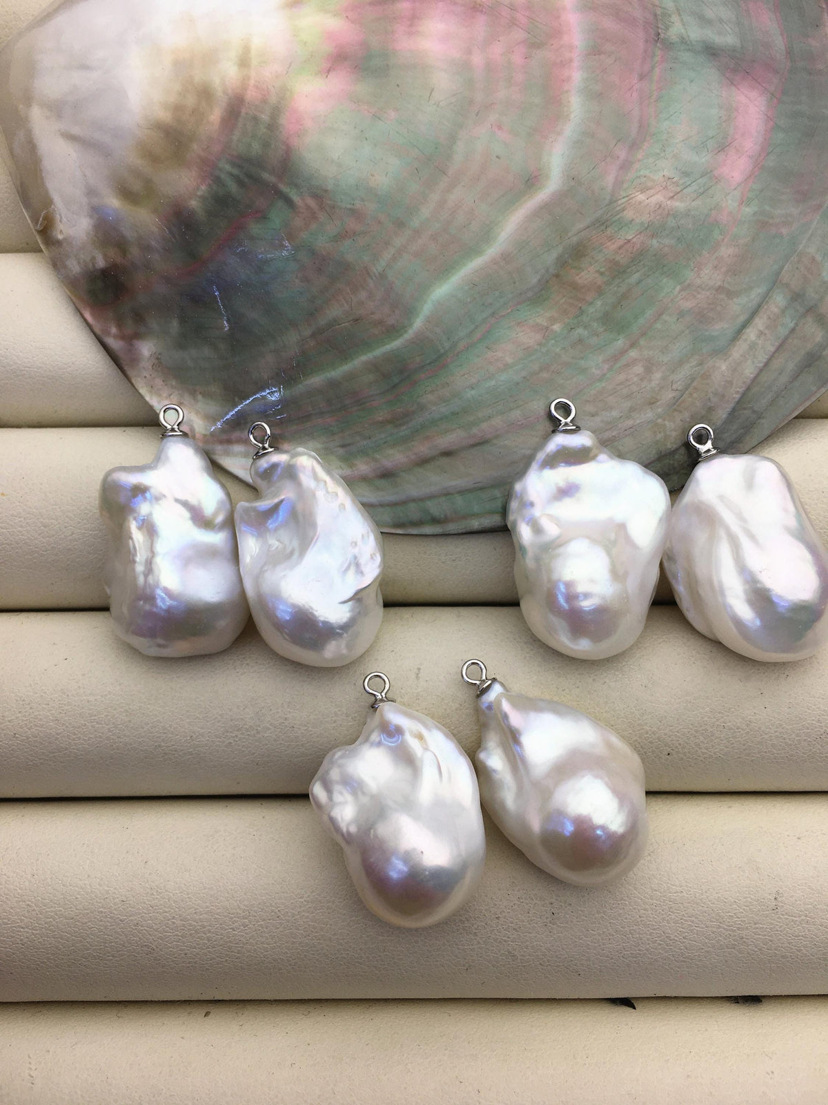 1 pair AAA 14-16x19-23mm White Flameball Pearl Pairs - large Baroque freshwater pearl pairs,FL15-3A-8-6