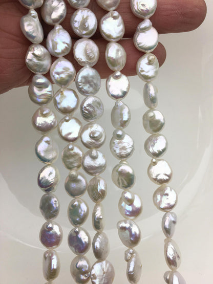 AA 10-11mm White Coin freshwater pearls,diy bead,flat round pearl bead,COIN12-2A-2-29