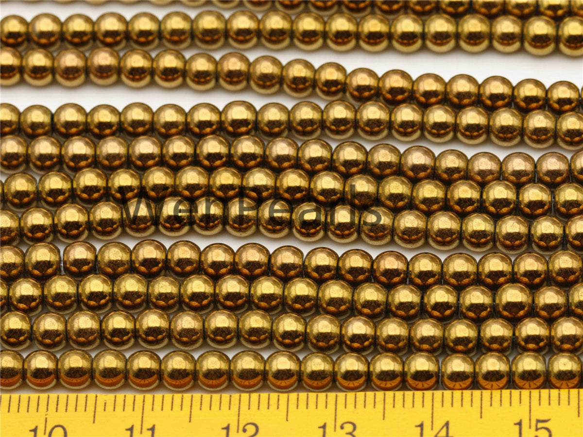 Hematite Brown 4mm Smooth Round,AAA, 105pcs,15.5 inches,G50-R4-004