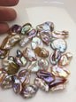 23pcs AAA/AA+ 11-18mm natural mix color rainbow keshi Freshwater Pearls,no hole,ZS-127-1-15
